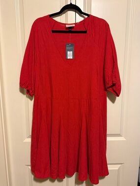 Universal Thread Bright Red V-Neck Everyday Dress